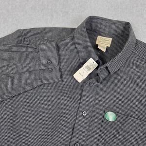 NWT L.L.Bean Mens XL-Reg Traditional Fit Lightweight Gray Flannel Shirt Long Slv